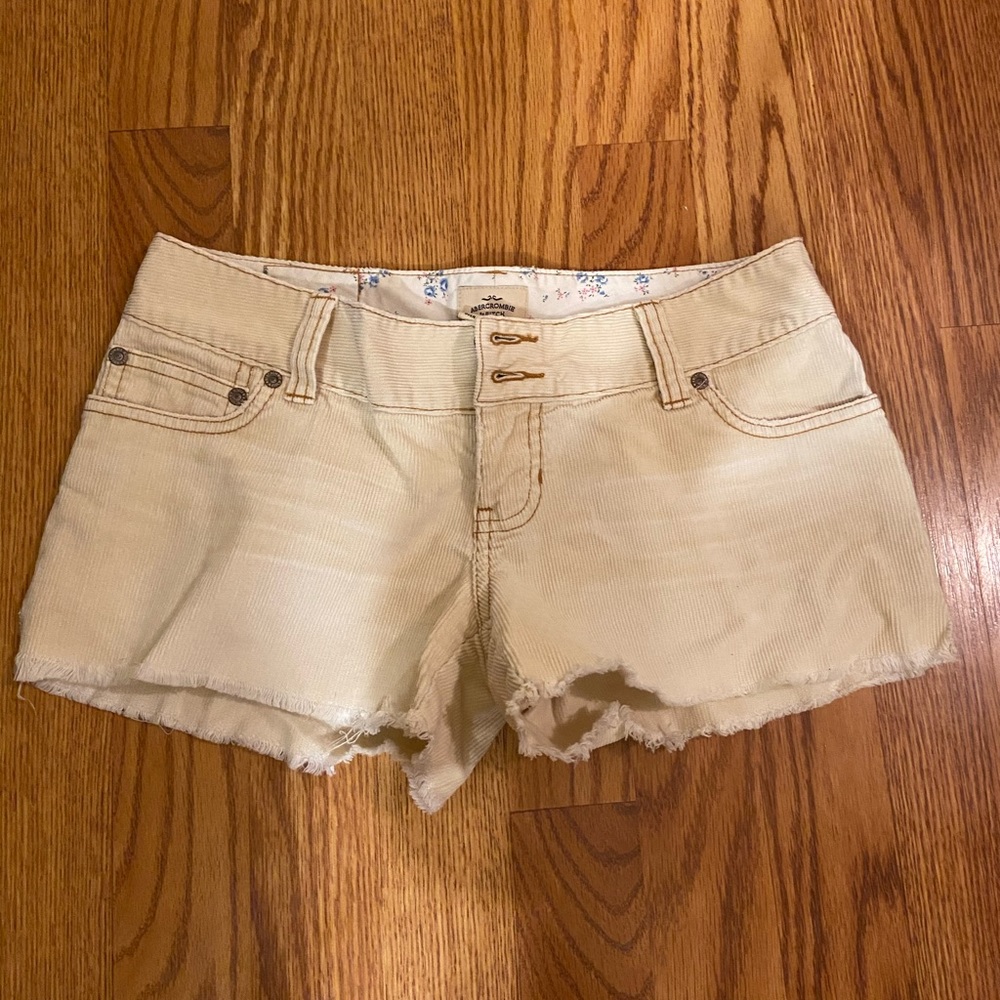Abercrombie & Fitch Cream Corduroy Shorts